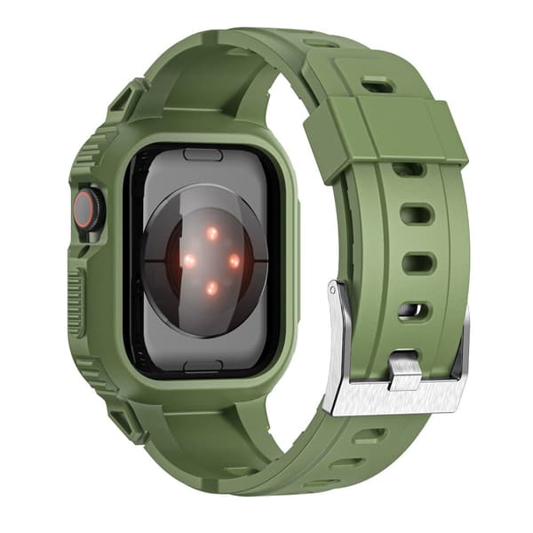 Apple Watch 41mm Series 9 Stöttåligt Skal + Armband Grön