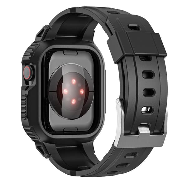 Apple Watch 45mm Series 9 Stöttåligt Skal + Armband Svart