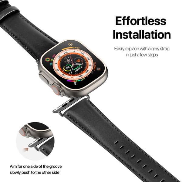 Dux Ducis Leather Armband Apple Watch 41mm Series 9 Black