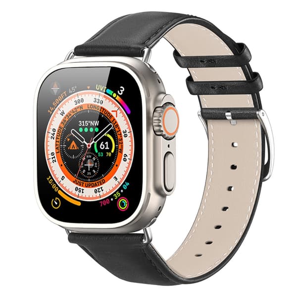 Dux Ducis Leather Armband Apple Watch 41mm Series 9 Black