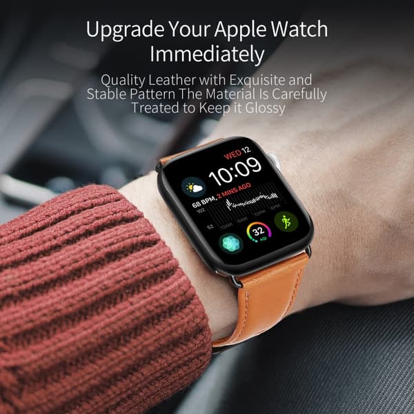 Dux Ducis Läderarmband Apple Watch 42/44/45/49 mm Cognac