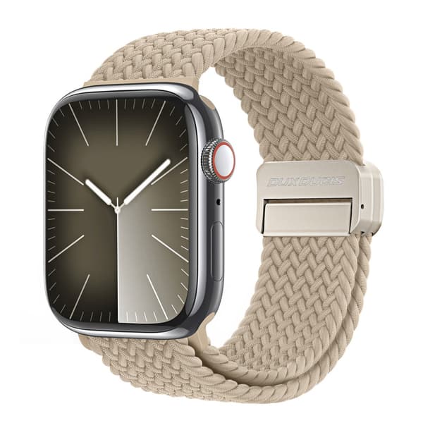 Dux Ducis Elastic Nylon Woven Strap Apple Watch 45mm Series 9 Beige