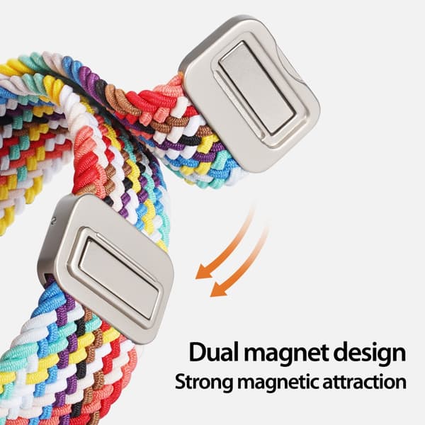Dux Ducis Elastic Nylon Woven Strap Apple Watch 41mm Series 9 Rainbow