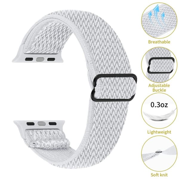 Vävd Nylonarmband Apple Watch 41mm Series 9 Vit