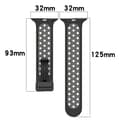 Miniatyrbild 6 av 6: Silikonarmband Sport Apple Watch 38/40/41 mm Vit/Svart