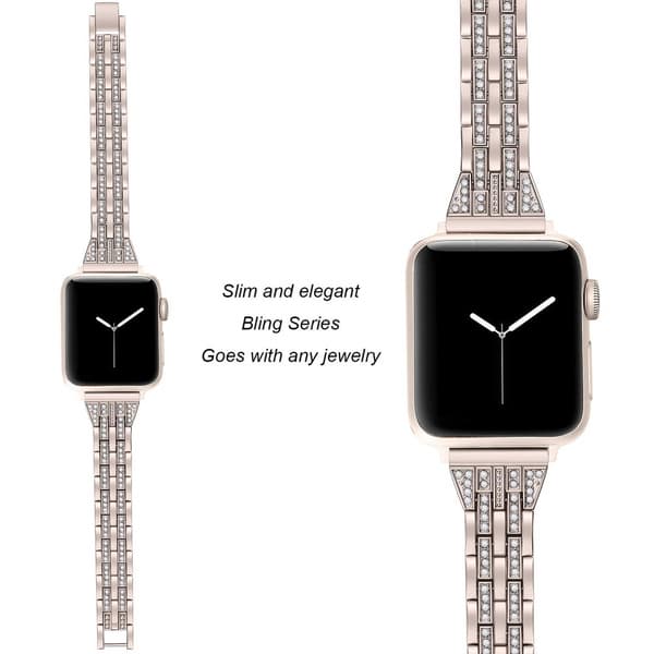 Slim Bling Bracelet Apple Watch Ultra 2 49mm Champagne Guld