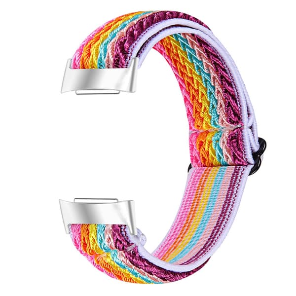 Vävd Nylonarmband Fitbit Charge 6 Regnbåge