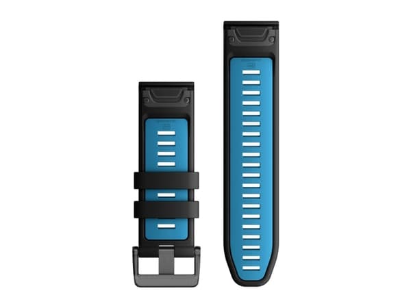 Garmin QuickFit 26 - Klokkestropp for sportsur - silikon - svart/sirrusblå