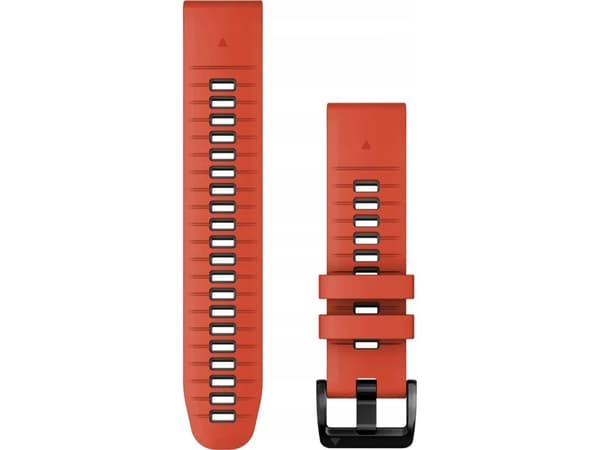 Garmin QuickFit 22 silikon håndleddsstropp (ildrød / grafitt / svart spenne)