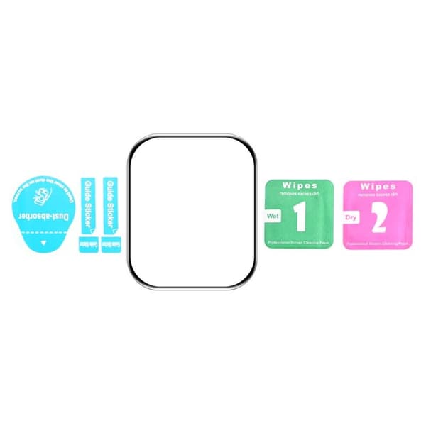 Skärmskydd Apple Watch Series 9 41mm - Härdat Glas Svart