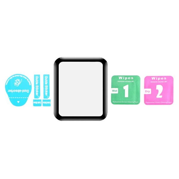 Skärmskydd Apple Watch Series 8 45mm - Härdat Glas Svart