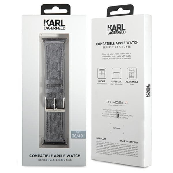 Karl Lagerfeld Apple Watch 7/8/SE/Ultra (38/40/41mm) Armband Saffiano Monogram