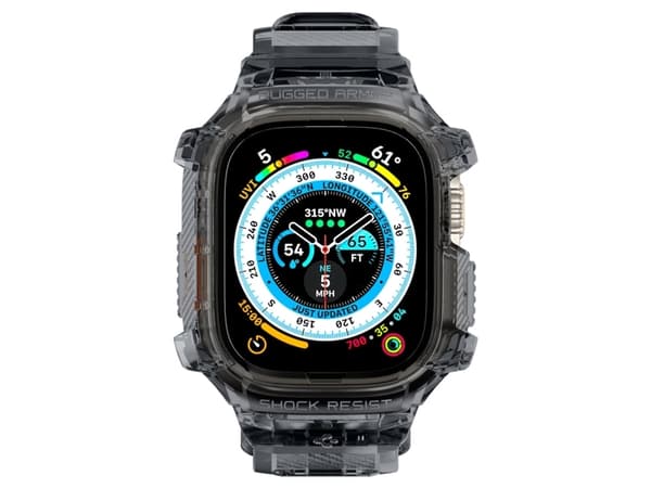 Spigen Rugged Armor Pro, Rem, Smartwatch, Grå, Apple, Apple Watch Ultra (49mm), Termoplastisk polyuretan (TPU)