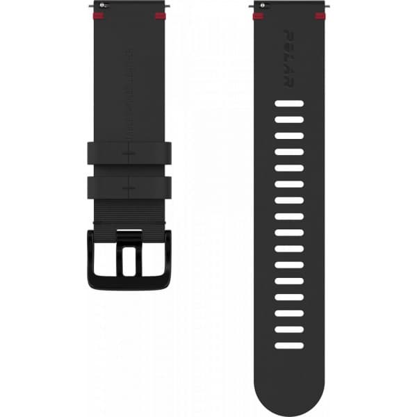 Polar læderarmbånd 22 mm, sort, M/L