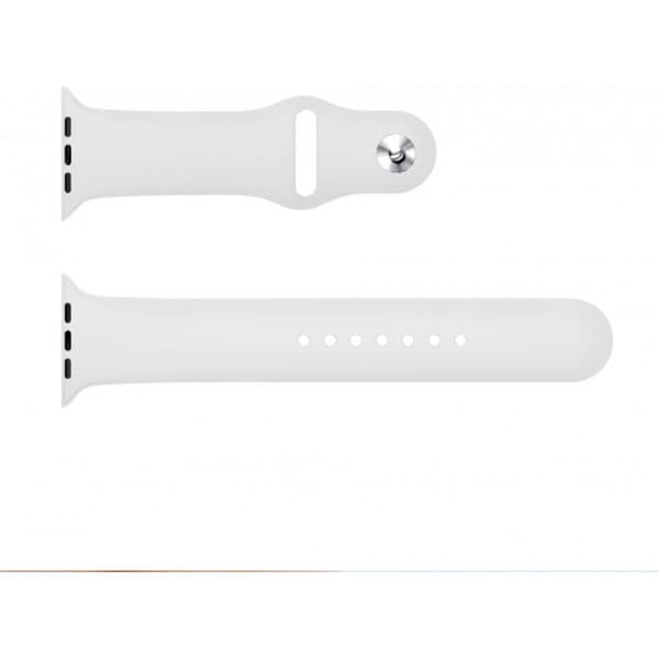 Våg silikonarmband, Apple Watch 42 mm / 44 mm / 45 mm, vit