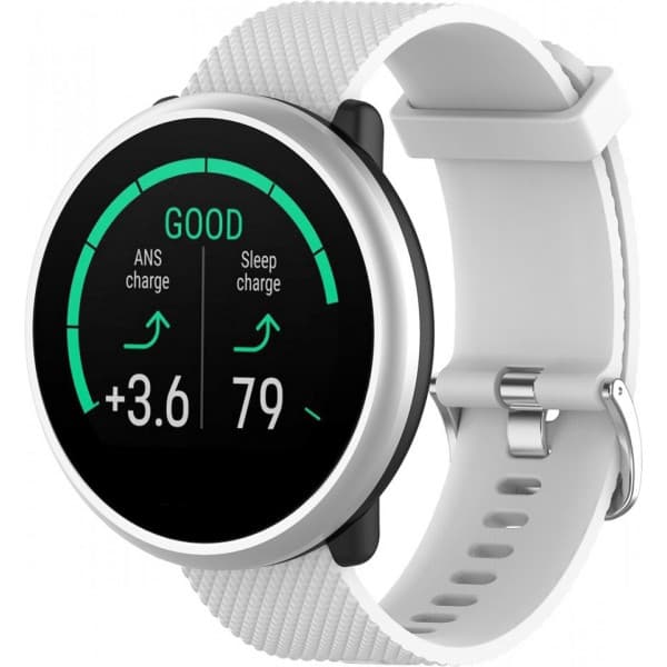 Bølge silikonearmbånd 20mm, til smart- og sportsure, hvid
