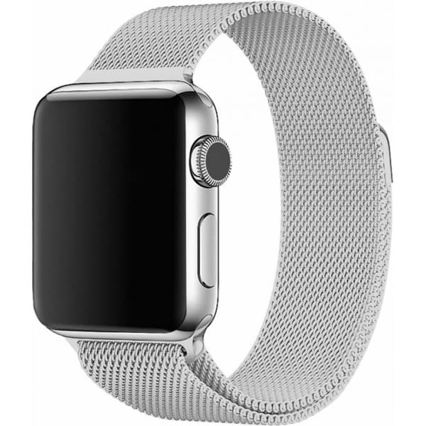 Bølget rustfrit stål flettet armbånd, Apple Watch 42 mm / 44 mm / 45 mm, sølv