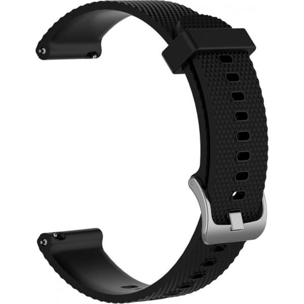 Bølge silikonearmbånd 20 mm, til smart- og sportsure, sort