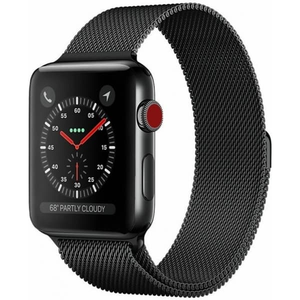 Bølge rustfrit stål vævet rem, Apple Watch 42 mm / 44 mm / 45 mm, sort