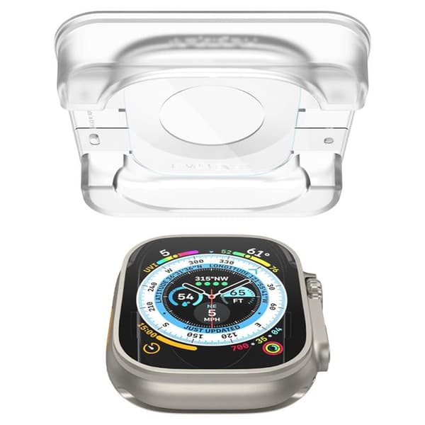 Spigen [2-Pack] Apple Watch Ultra (49 mm) Härdat Glas Skärmskydd Clear