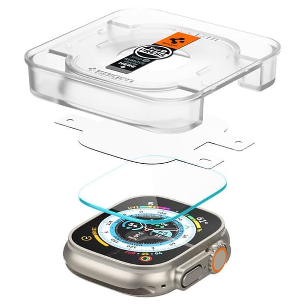 Spigen [2-Pack] Apple Watch Ultra (49 mm) Härdat Glas Skärmskydd Clear