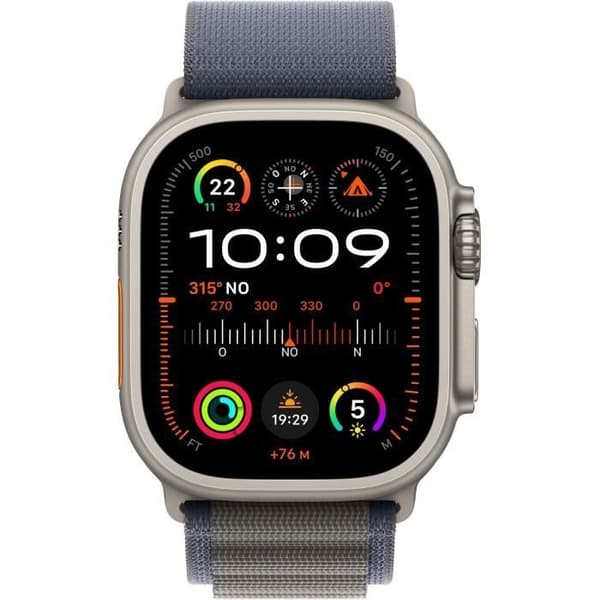 Apple Watch Ultra 2 GPS + Cellular- 49 mm - Titanium etui - Blue Alpine Loop strop - Lille