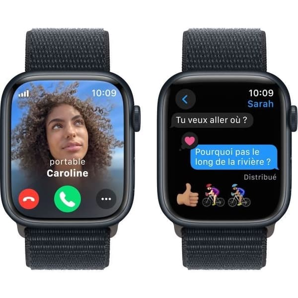 Apple Watch Series 9 GPS - 45 mm - Midnight Aluminium Case - Midnight Sports Loop Strap