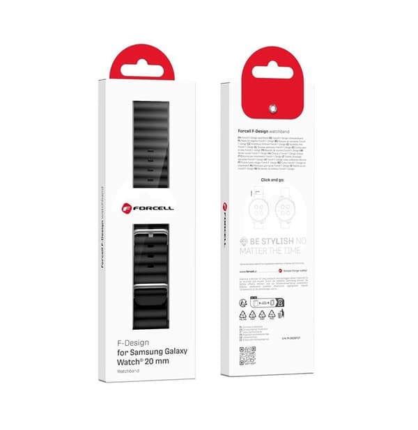 Forcell Galaxy Watch Armband (20mm) FS01 - Svart