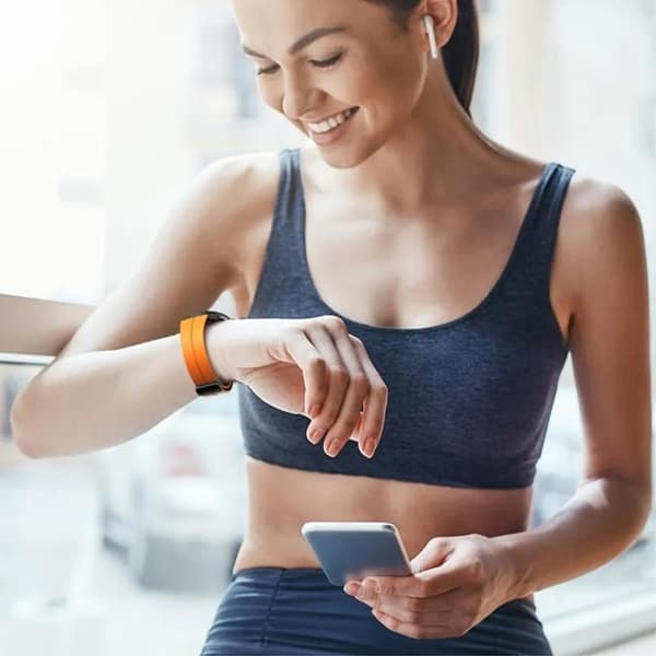 Galaxy Watch 6/6 Classic (44/40/47/43mm) Armband - Orange/Svart