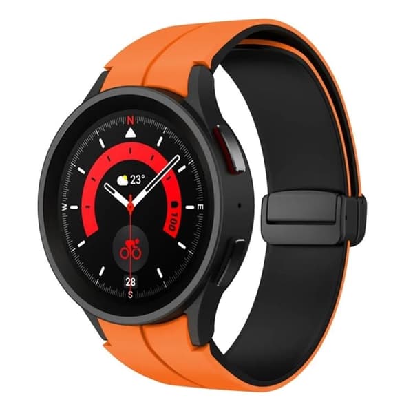 Galaxy Watch 6/6 Classic (44/40/47/43mm) Armband - Orange/Svart