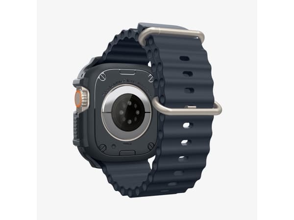Spigen Rugged Armor, Etui, Smartklokke, Grå, Apple, Watch Ultra (49mm) Watch Ultra 2 (49mm), Termoplastisk polyuretan (TPU)