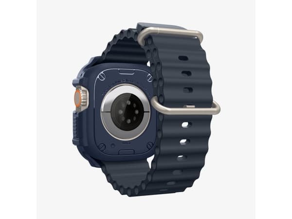 Spigen Rugged Armor, Case, Smartwatch, Navy, Apple, Watch Ultra (49mm) Watch Ultra 2 (49mm), Thermoplastic polyurethane (TPU)