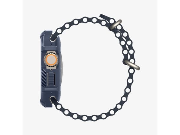 Spigen Rugged Armor, Case, Smartwatch, Navy, Apple, Watch Ultra (49mm) Watch Ultra 2 (49mm), Thermoplastic polyurethane (TPU)