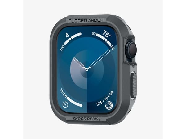 Spigen Rugged Armor, Ask, Smartwatch, Grå, Apple, Watch (45mm), Termoplastisk polyuretan (TPU)