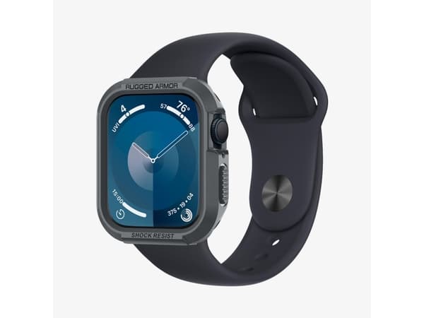 Spigen Rugged Armor, Ask, Smartwatch, Grå, Apple, Watch (45mm), Termoplastisk polyuretan (TPU)