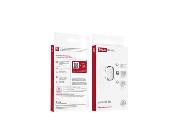 ZAGG InvisibleShield Glass Elite 360 - Kit med skärm-/sidoskydd för smart klocka - glas - för Apple Watch Ultra (49 mm)