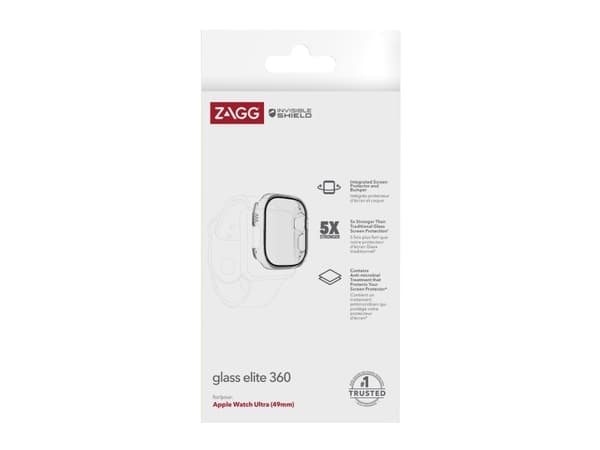 ZAGG InvisibleShield Glass Elite 360 - Kit med skärm-/sidoskydd för smart klocka - glas - för Apple Watch Ultra (49 mm)