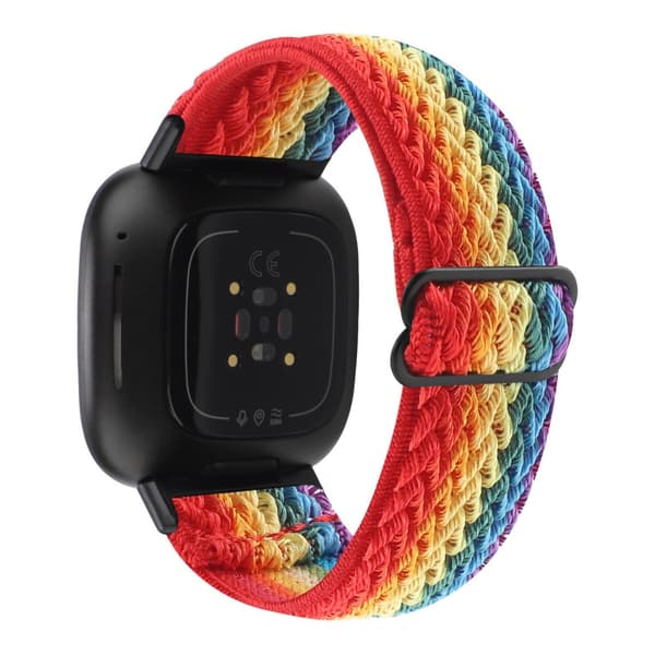 Vävd Nylonarmband Fitbit Versa 4/Sense 2 Regnbåge