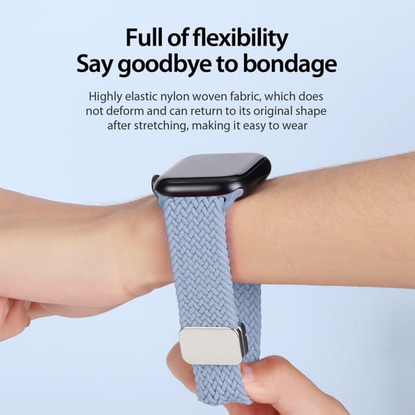 Dux Ducis Elastic Nylon Woven Strap Apple Watch 42/44/45 mm Ljusblå