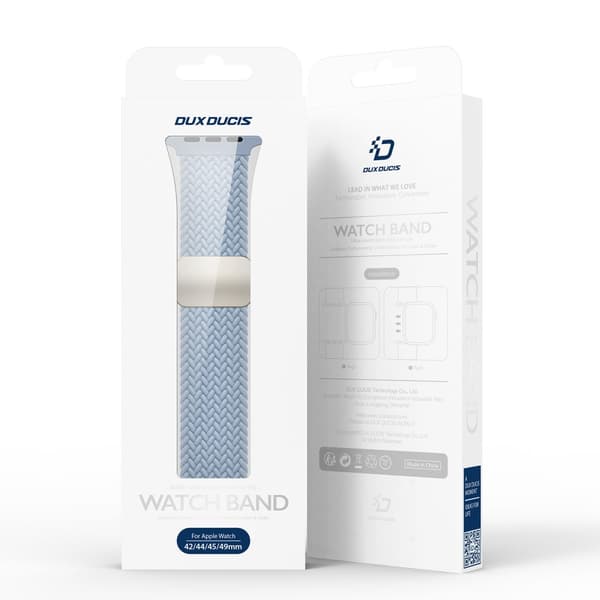 Dux Ducis Elastic Nylon Woven Strap Apple Watch 45mm Series 9 Ljusblå