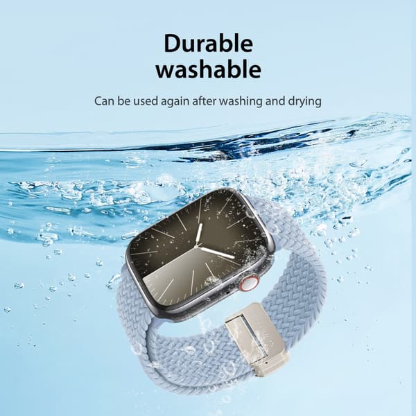 Dux Ducis Elastic Nylon Woven Strap Apple Watch Ultra 2 49mm Ljusblå