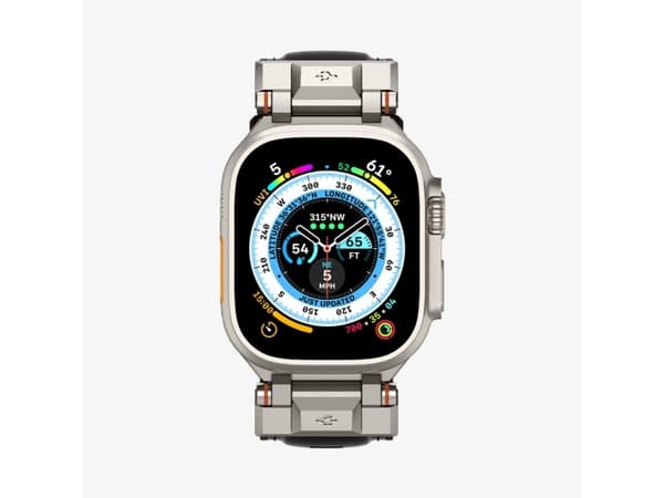 Spigen DuraPro Armor PU, Band, SmartWatch, Sort, Apple, Apple Watch (49mm) Ultra, Apple Watch (49mm) Ultra 2, Polyurethan (PU), Termoplastisk polyure