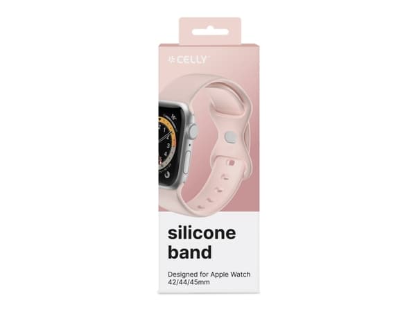 Armband till Apple Watch 42/44/45mm Silikon Rosa
