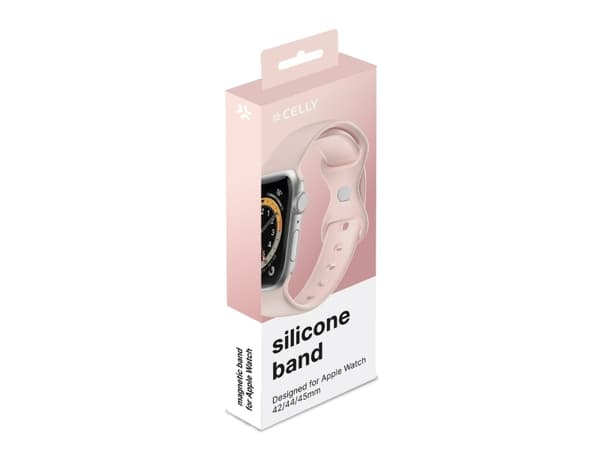 Armband till Apple Watch 42/44/45mm Silikon Rosa