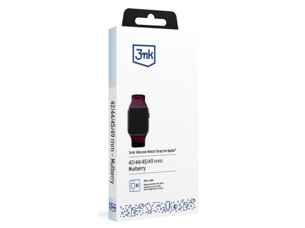 3MK 5903108565783, Klockarmband, Apple, Watch series 1/2/3/4/5/6/7/8/9/SE/Ultra, Silikon, Rostfritt stål, 42/44/45/49 mm, Låda
