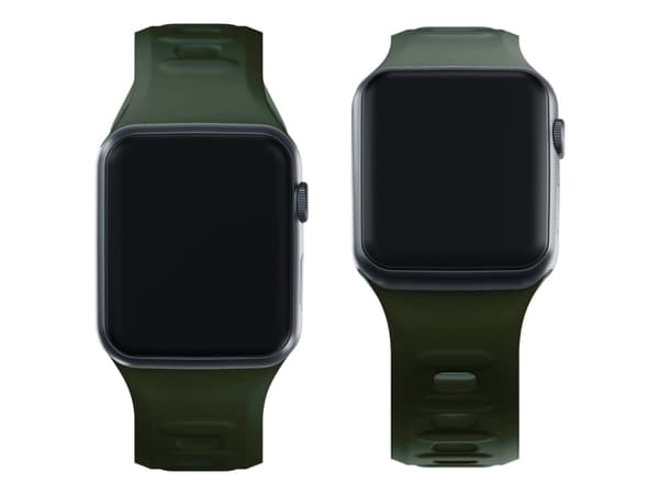 3MK 5903108565745, Kellonhihna, Apple, Watch series 1/2/3/4/4/5/6/6/7/7/8/8/8/9/SE/Ultra, Silikoni, Ruostumaton teräs, Vihreä, 42/44/45/49 mm