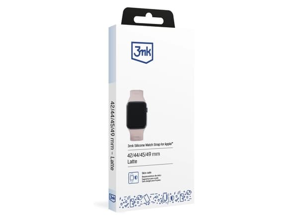 3MK 5903108565776, Klokkereim, Apple, Watch series 1/2/3/4/5/6/7/8/9/SE/Ultra, Silikon, Rustfritt stål, 42/44/45/49 mm, Boks