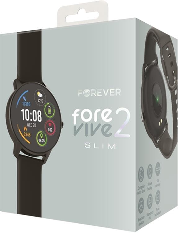 Forever Smartwatch ForeVive 2 Slim SB-325 - Svart