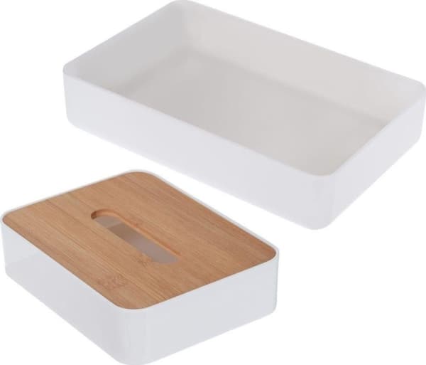 Bathroom Solutions BAMBUS mjukpapperslåda + organisatör för toalettartiklar i badrummet