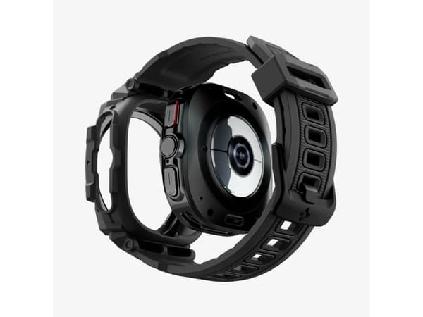 Spigen Rugged Armor Pro, Band, SmartWatch, Sort, Samsung, Galaxy Watch 7 (44mm), Termoplastisk polyuretan (TPU)